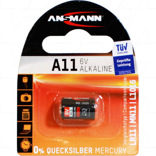 A11 6V Alkaline Button Battery Blister of 1 1510-0007