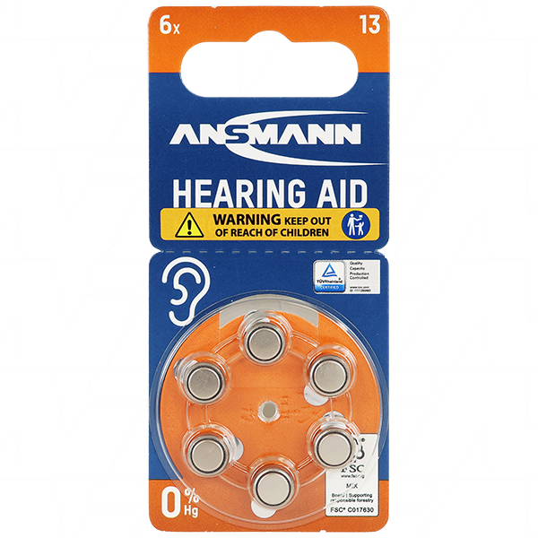 A13 Size 1.4V 280mAh Hearing Aid Battery 5013243