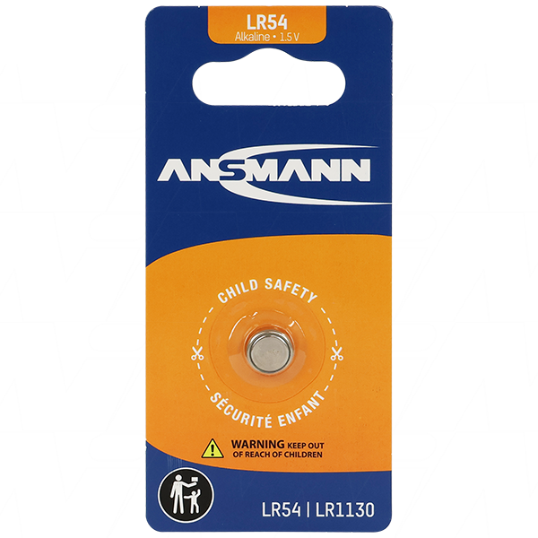 LR54 1.5V Alkaline Button Cell Blister of 1 (V10GA/LR1130) 5015313